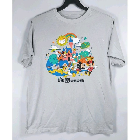Disney Other - Disney Parks Play In The Park T-Shirt Gray Adult L Mickey Minnie Goofy Donald